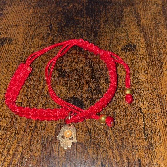 Mindful Souls Braided Red Prayer Adjustable Bracelet Hand of Fatima Evil Eye - Picture 4 of 5